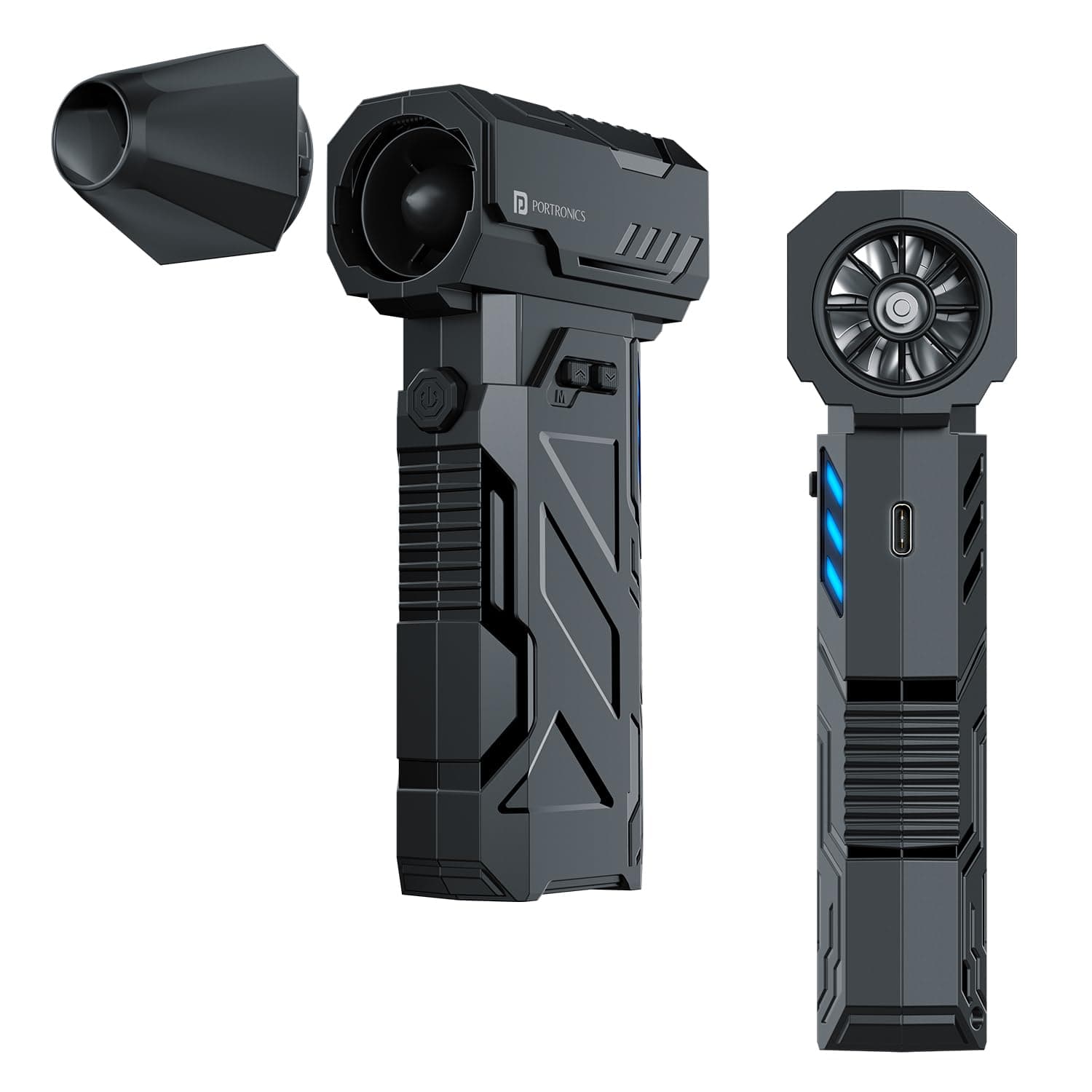 Portronics Tornado High-Speed Air Duster Review: 130,000 RPM Brushless Motor & 3-Speed Control for Tech Cleaning (Black)